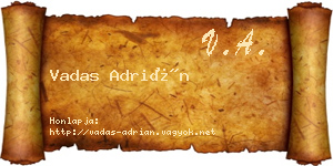 Vadas Adrián névjegykártya